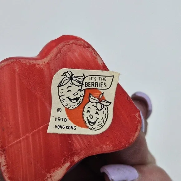 Vintage 1970 It's The Berries Happy Birthday Figurine. Purple Dress/Orange Hair. - Picture 7 of 8